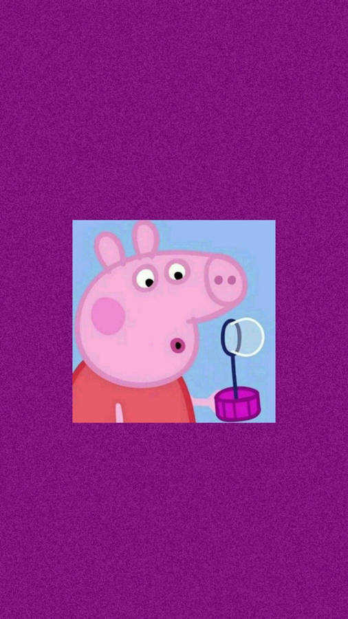 Peppa Pig iPhone Blowing Bubbles Wallpaper