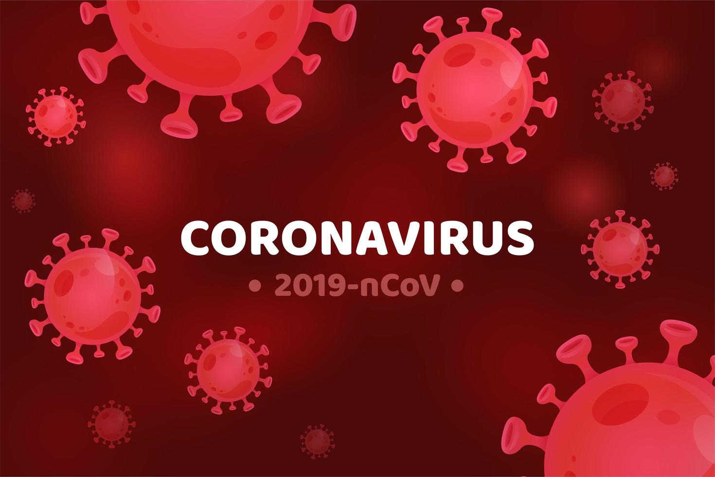Red Coronavirus Molecular Background Vectors