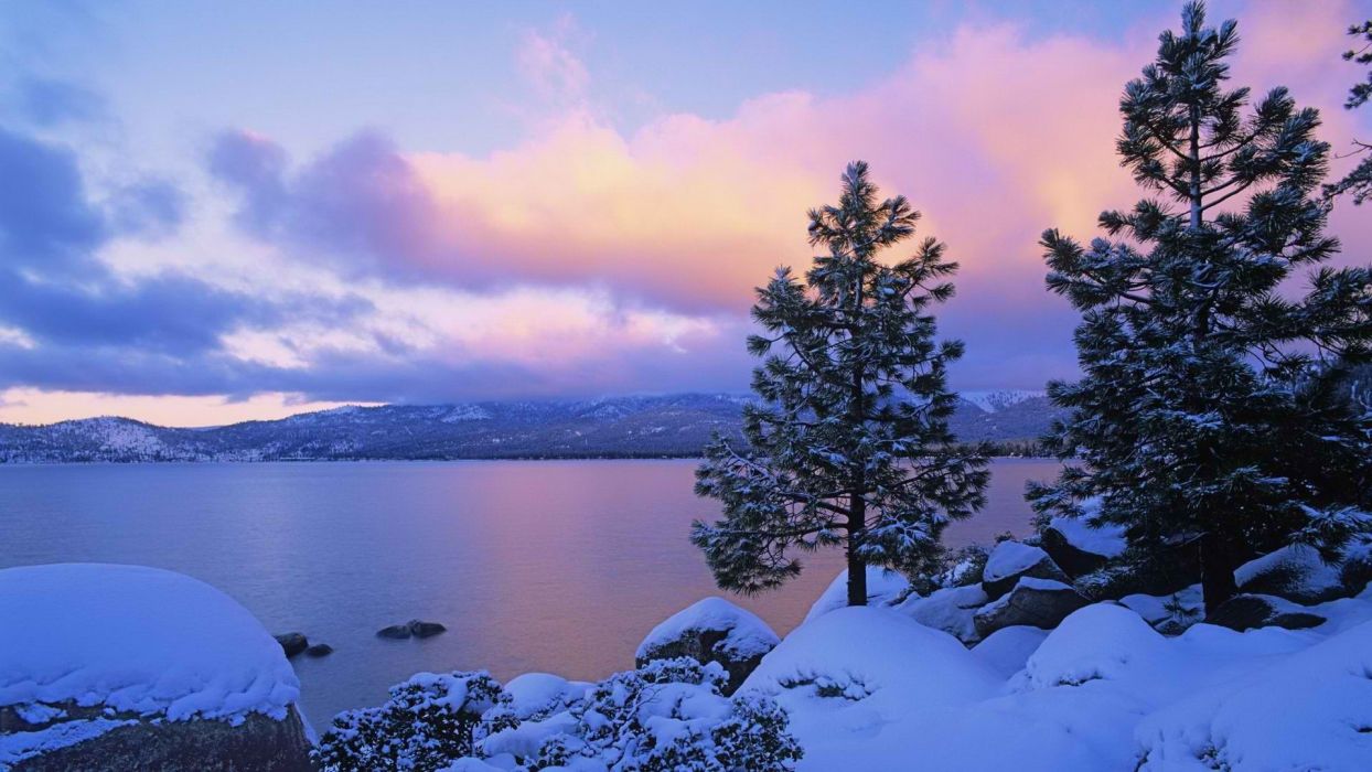 Winter Multicolor Lake Tahoe Wallpaper