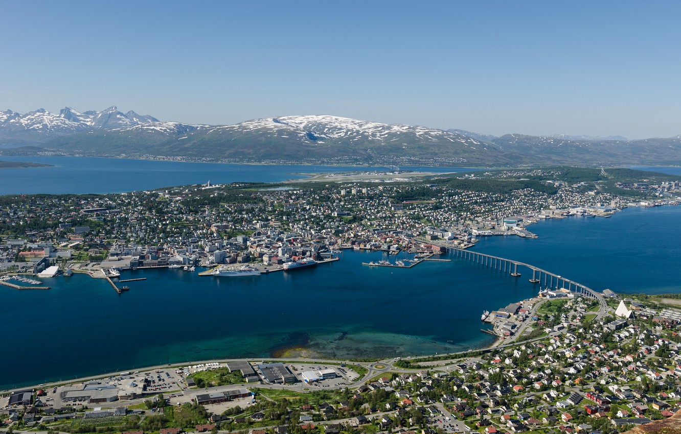 Wallpaper Bridge Norway Panorama Tromso Image For