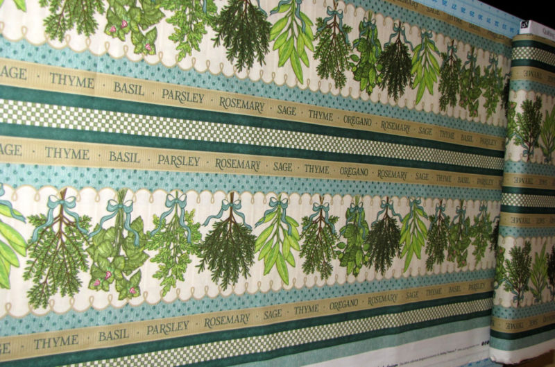 Free download Wallpaper Border Kitchen Botanical Herbs Flowers Green Stripe Country [800x529