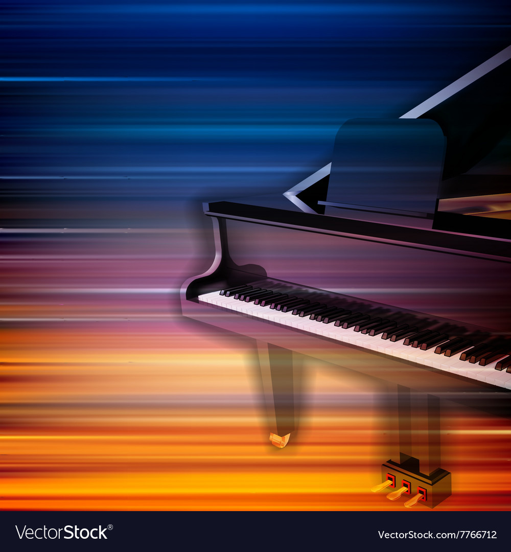 Abstract Blur Music Background With Grand Piano Vector Image