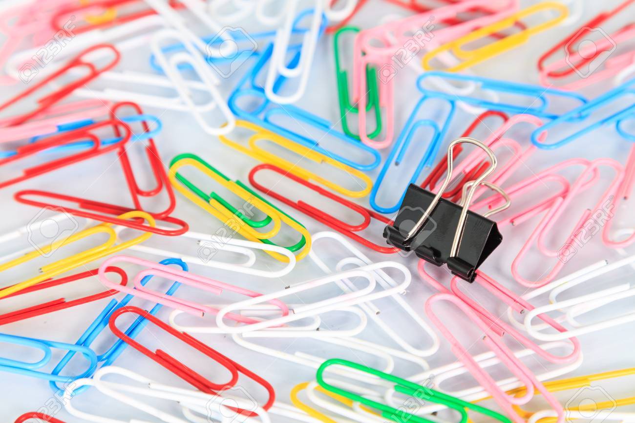Paperclip Background The Concept Of Think Different Or Leadership