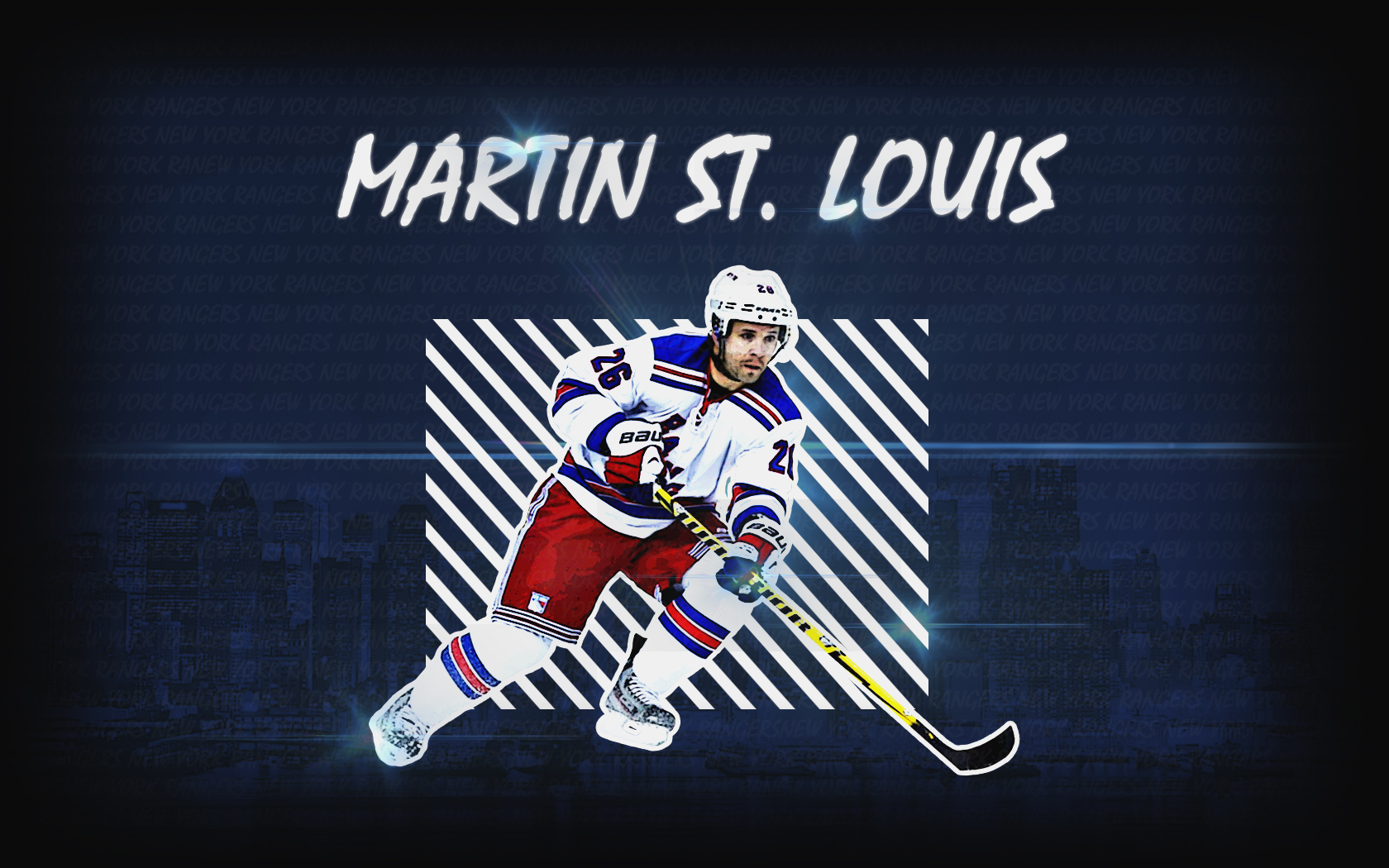 An NHL wallpaper featuring Martin St Louis of the New York Rangers