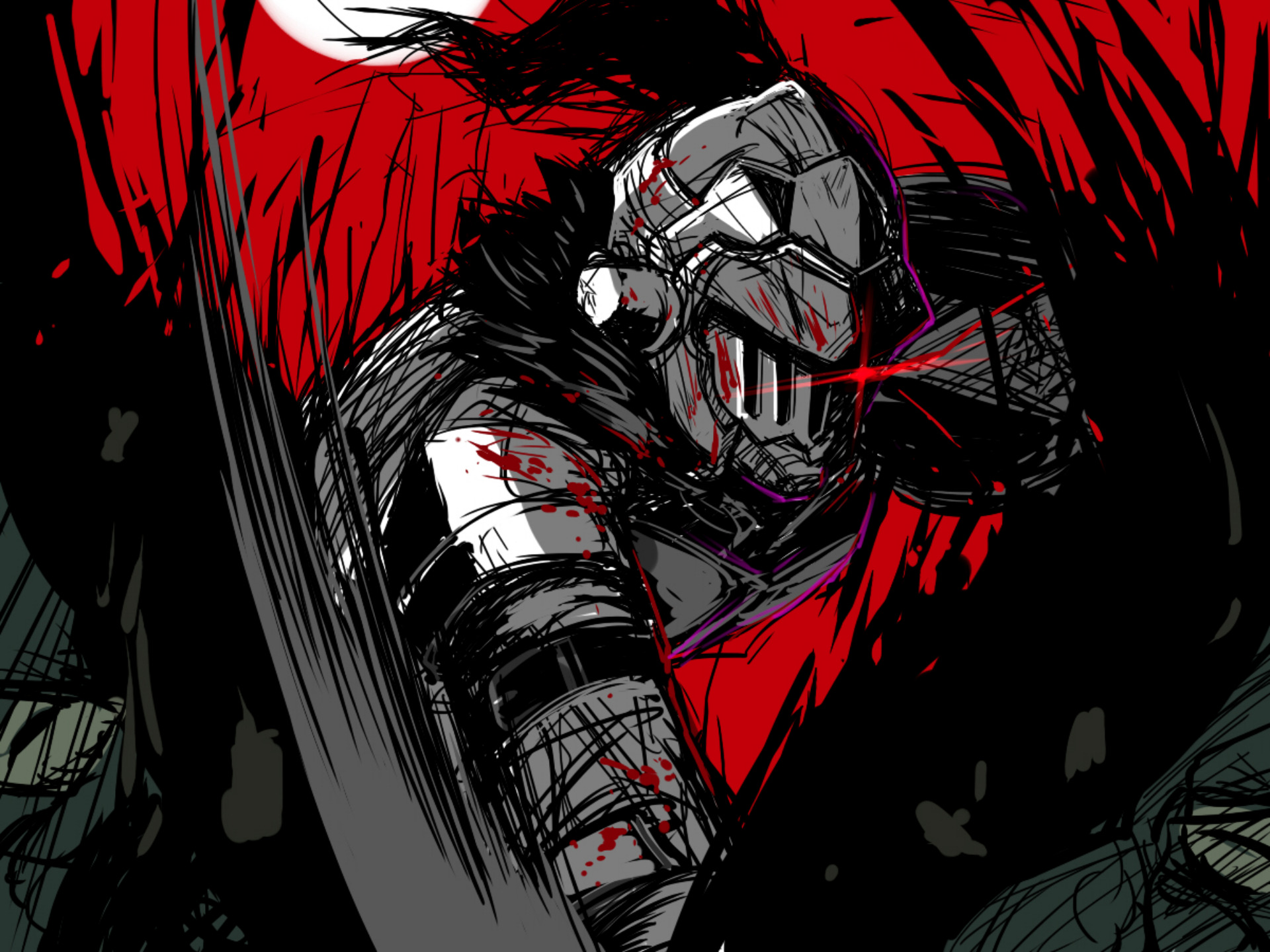 Wallpaper Of Anime Blood Goblin Slayer Art Manga Background