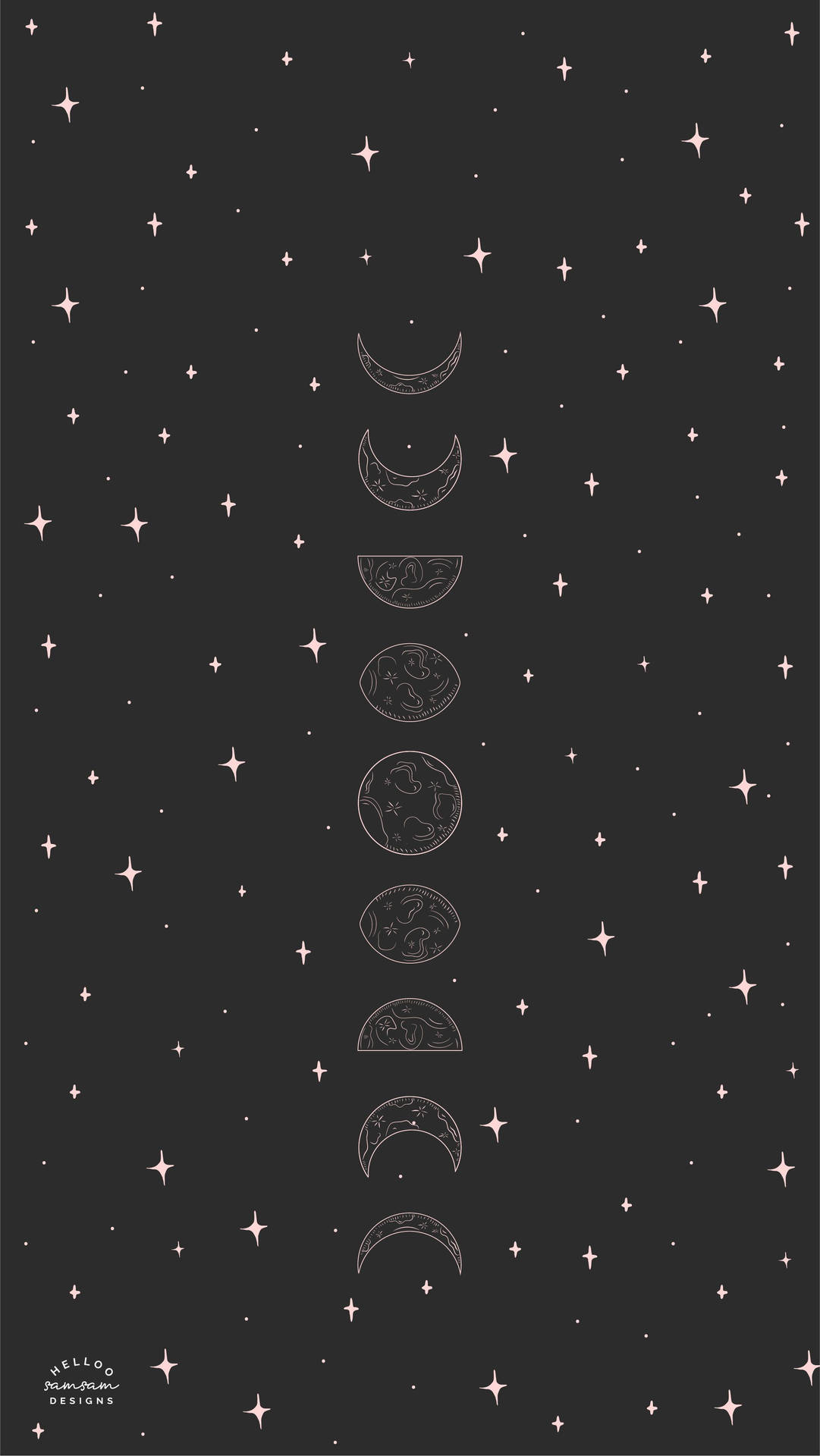 Moon Phases HD Wallpaper For Mobile 4k