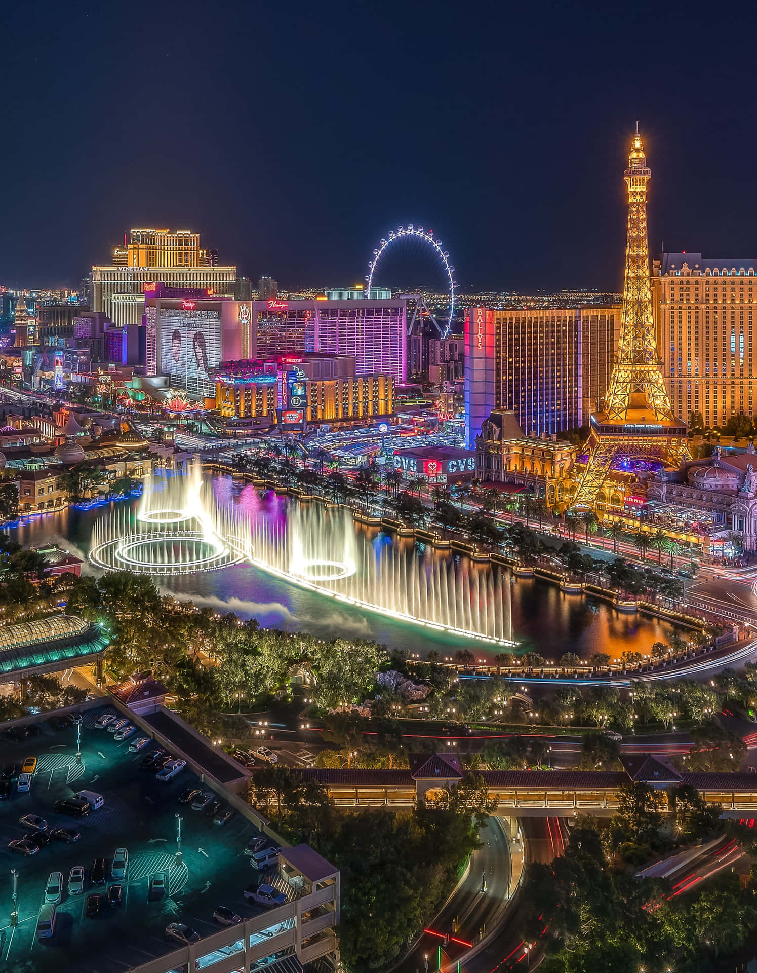 Las Vegas Aerial Perspective Phone Wallpaper