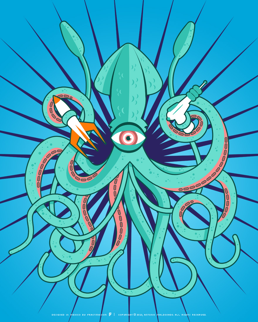 Giant Squid Attack by fractma on