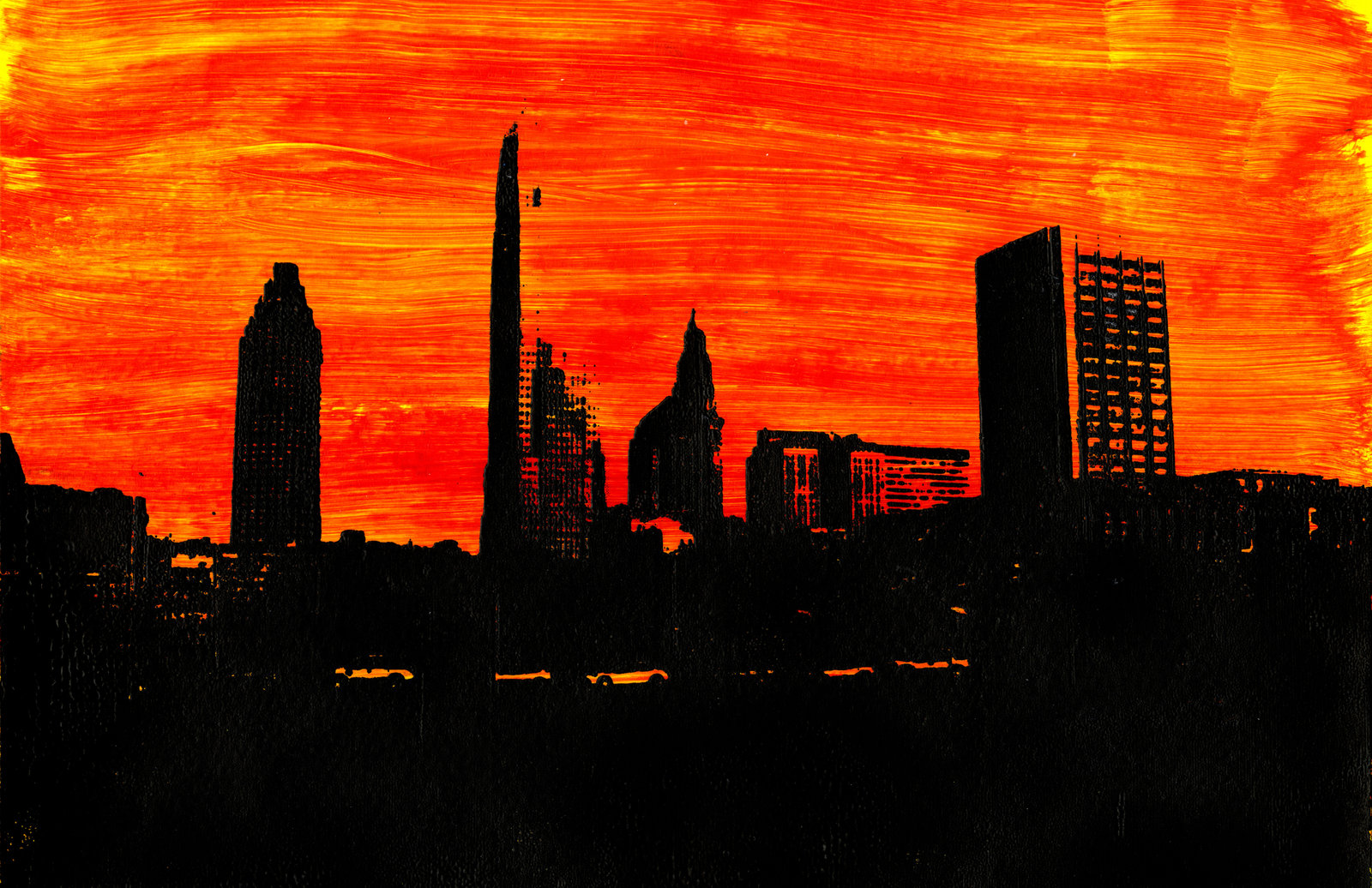 Cleveland Skyline Print By Justmardesign
