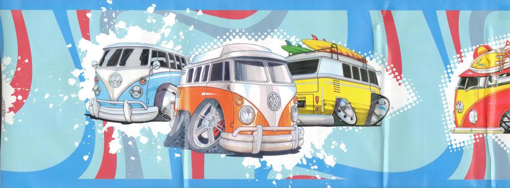 Details About Funky 60s Retro Camper Van Wallpaper Border Cool Cars