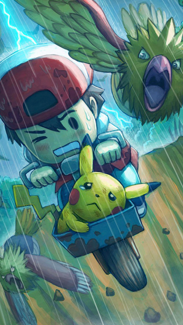 Pokemon Chase iPhone 5 Wallpaper 640x1136