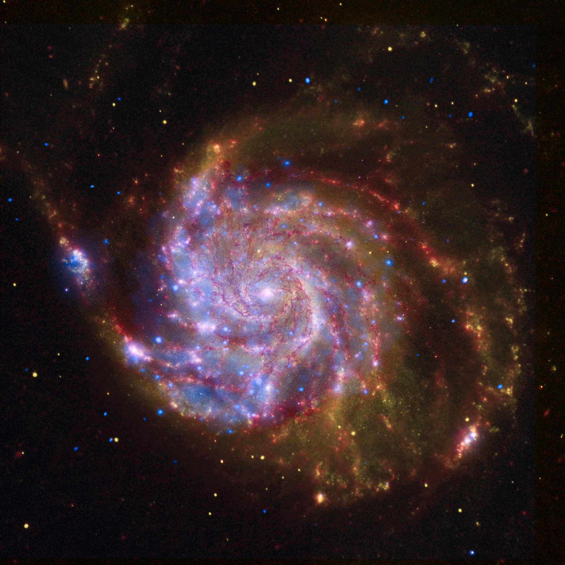 4k Wallpaper Space Galaxy Spiral Red Light In The