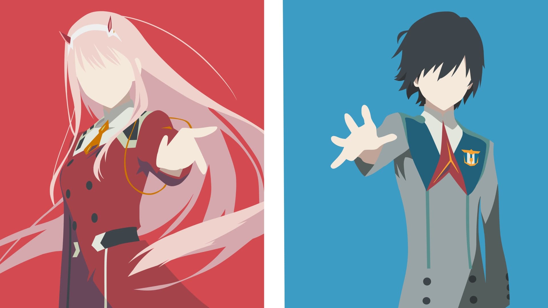 Anime Darling In The Franxx Hiro Minimalist Wallpaper