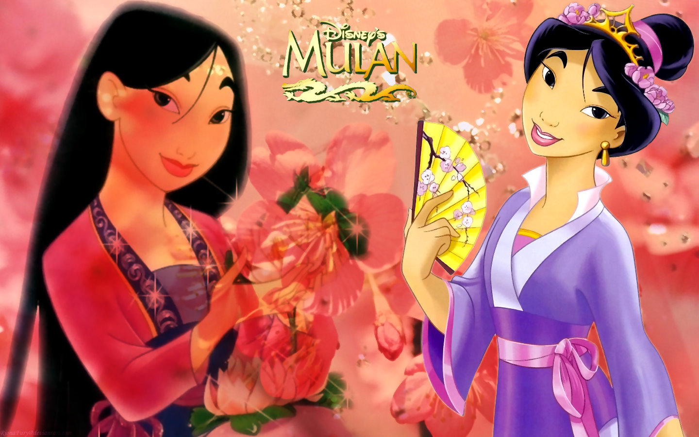 Mulan in Two Outfits: Traditional Pink and Elegant Purple