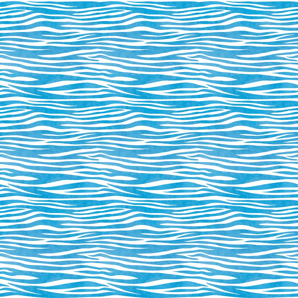 Blue Zebra Pattern Wallpaper Handmade By Me
