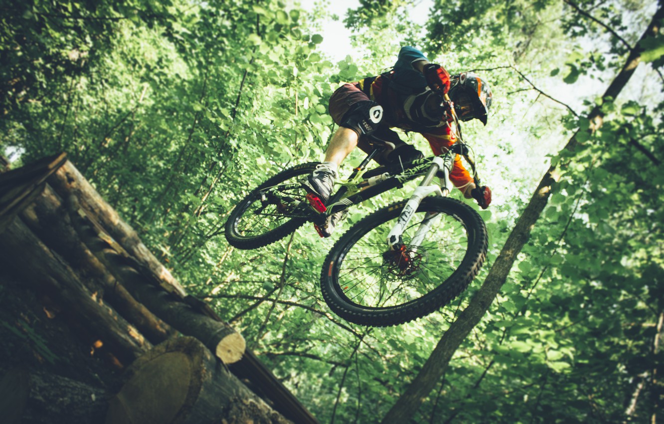 Wallpaper Forest Bike Jump Ryder Fox Drop Suspension
