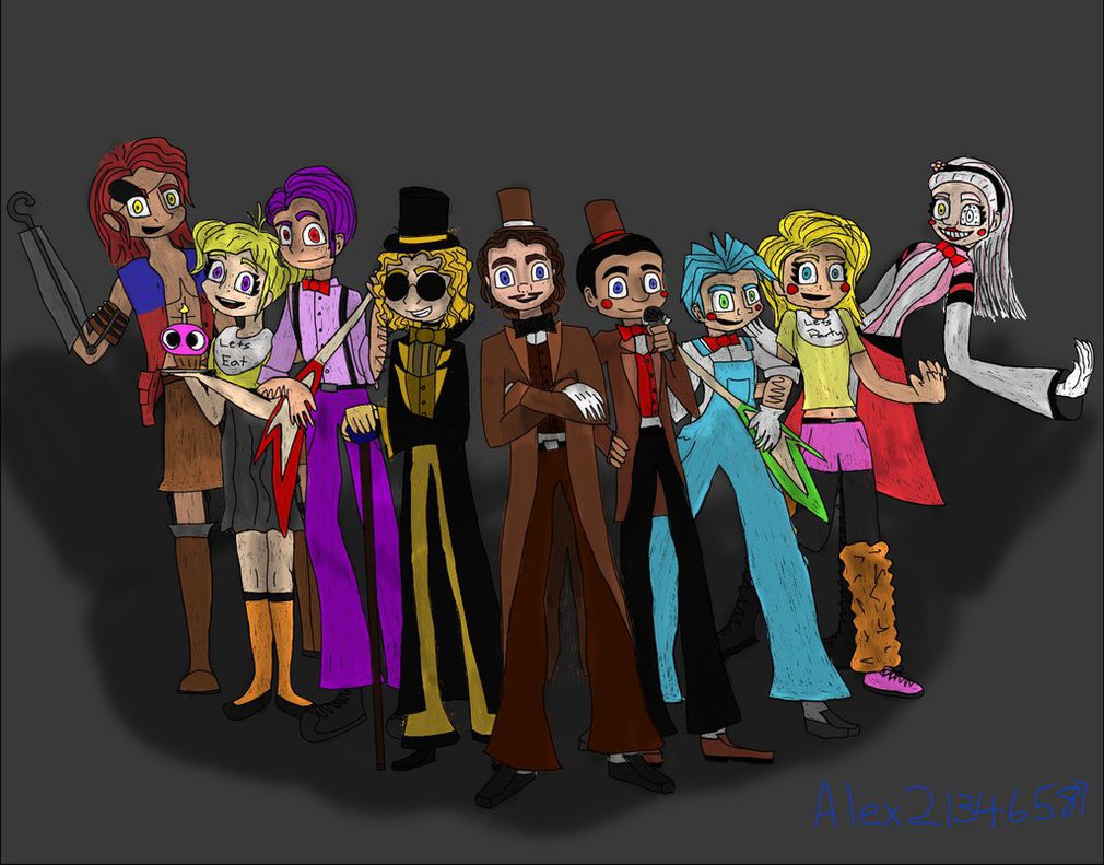 Free Download Human Fnaf Characters By Alex21346587.