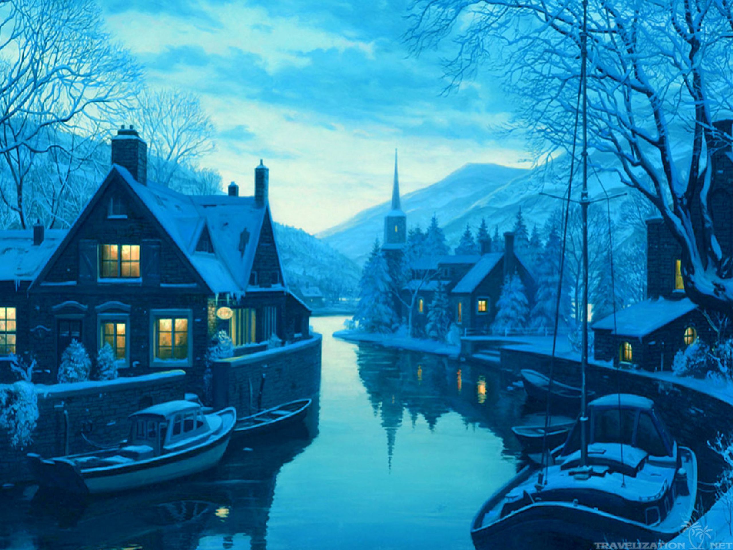 Sweden Winter Landscape Wallpaper