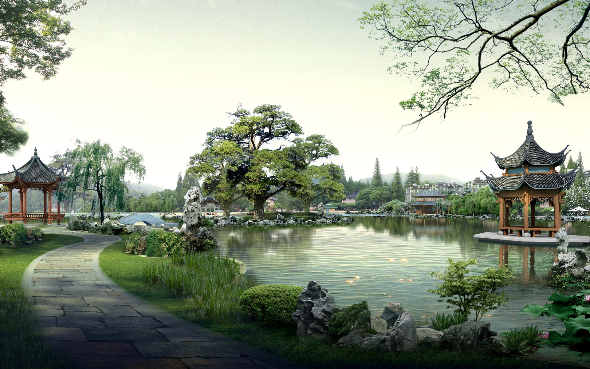 Japanese Garden Wallpaper HD Background