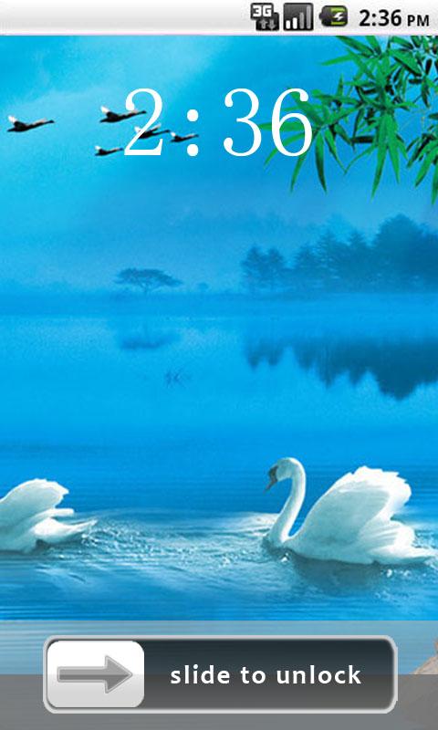 Swan Lock Screen Wallpaper Screenshot