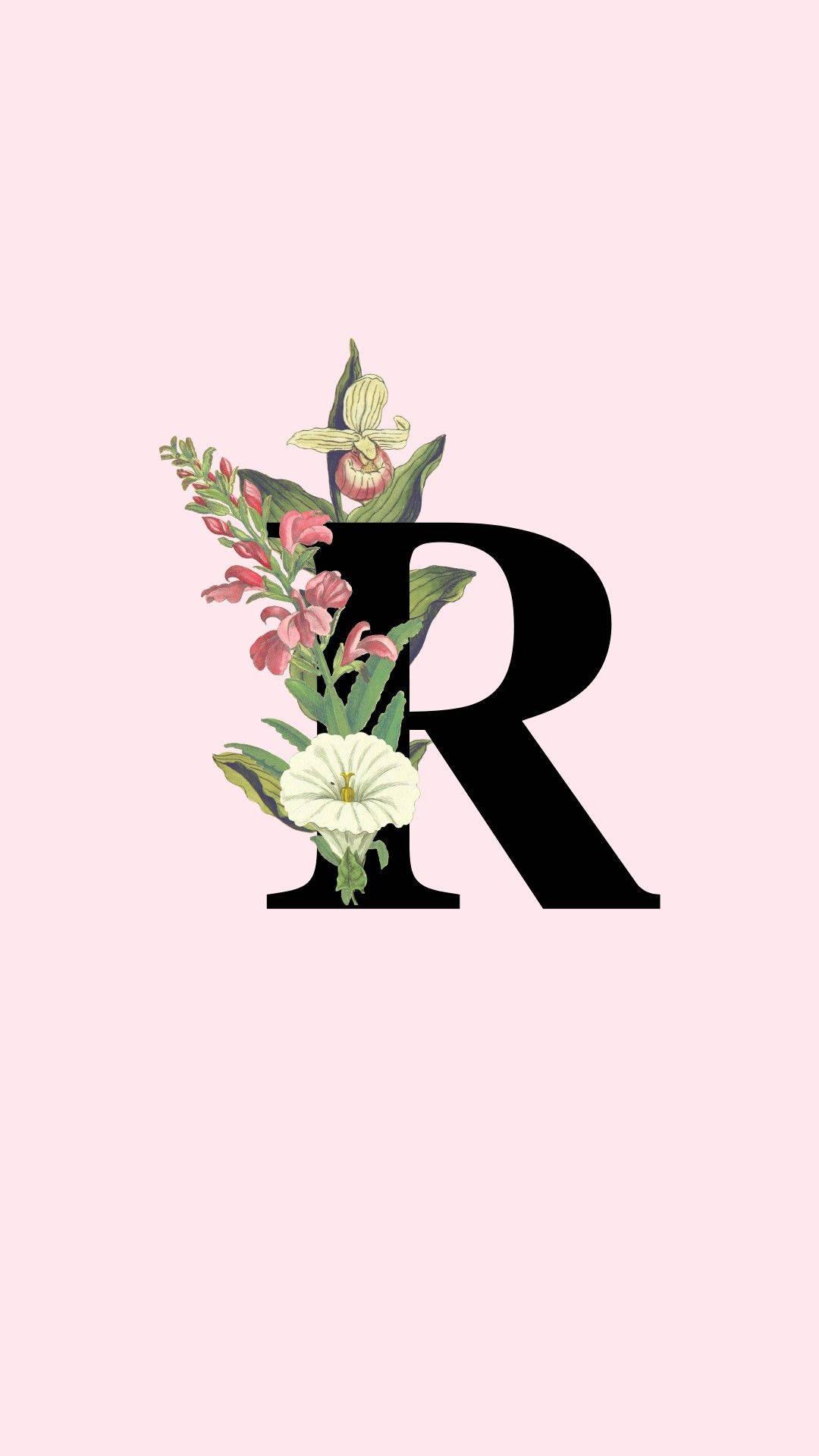 Download Letter R Pink Background Wallpaper