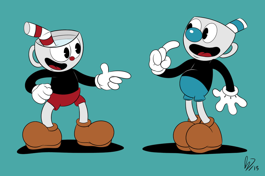 Cuphead And Mugman Colored By Jdaggs92