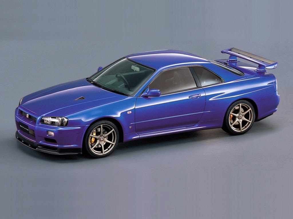Front HD Blue Nissan Skyline R34 Car Wallpaper