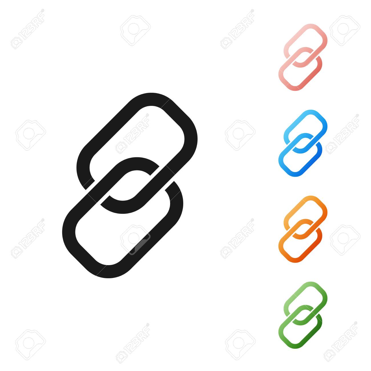 Black Chain Link Icon Isolated On White Background Single
