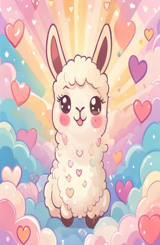 Kawaii Llama Wallpaper
