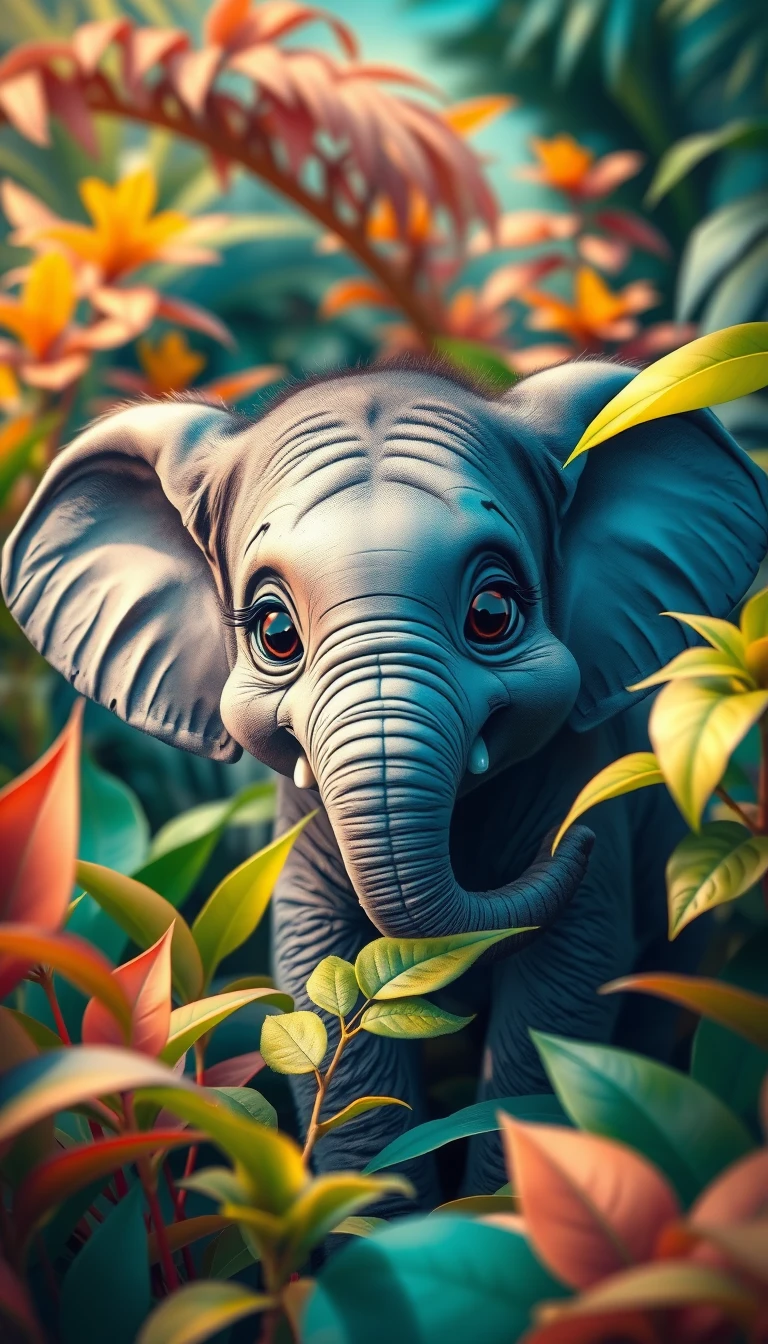 Baby Elephant Phone Wallpaper