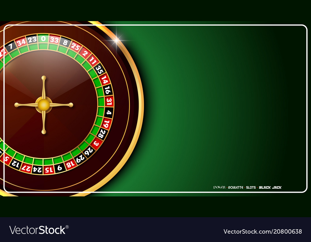 Casino Roulette Wheel Isolated On Green Background