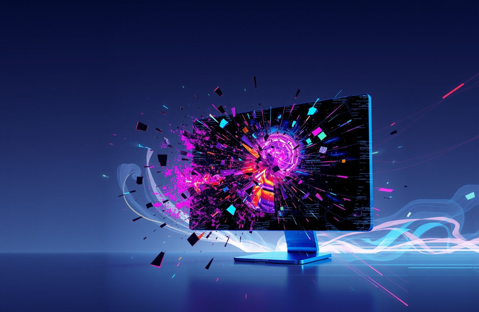 Broken Computer Screen Wallpaper