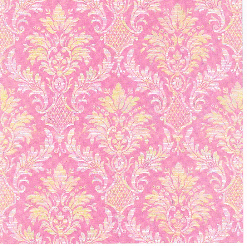 Pink Yellow Damask Design