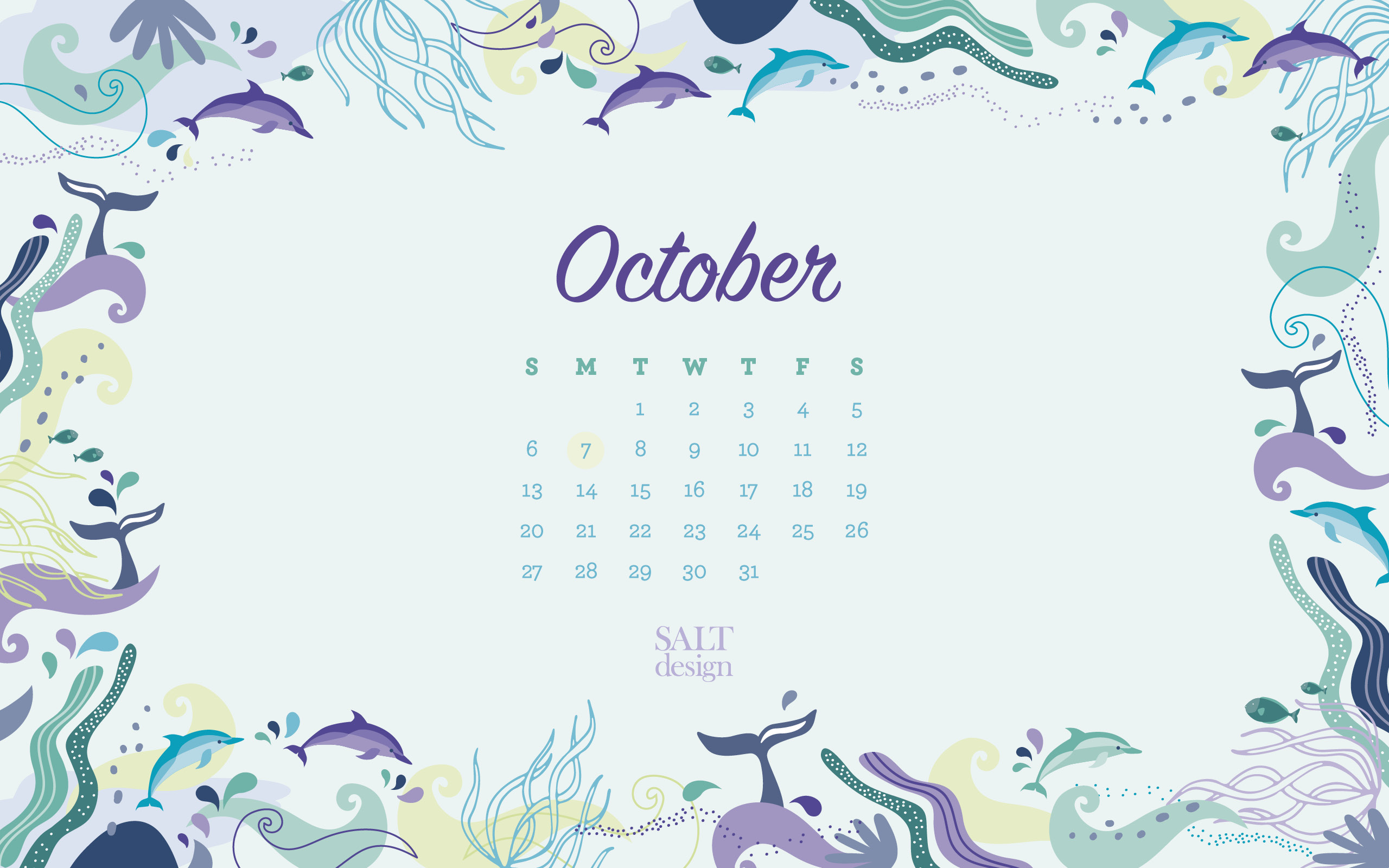 Salt October Calendar Wallpaper Design