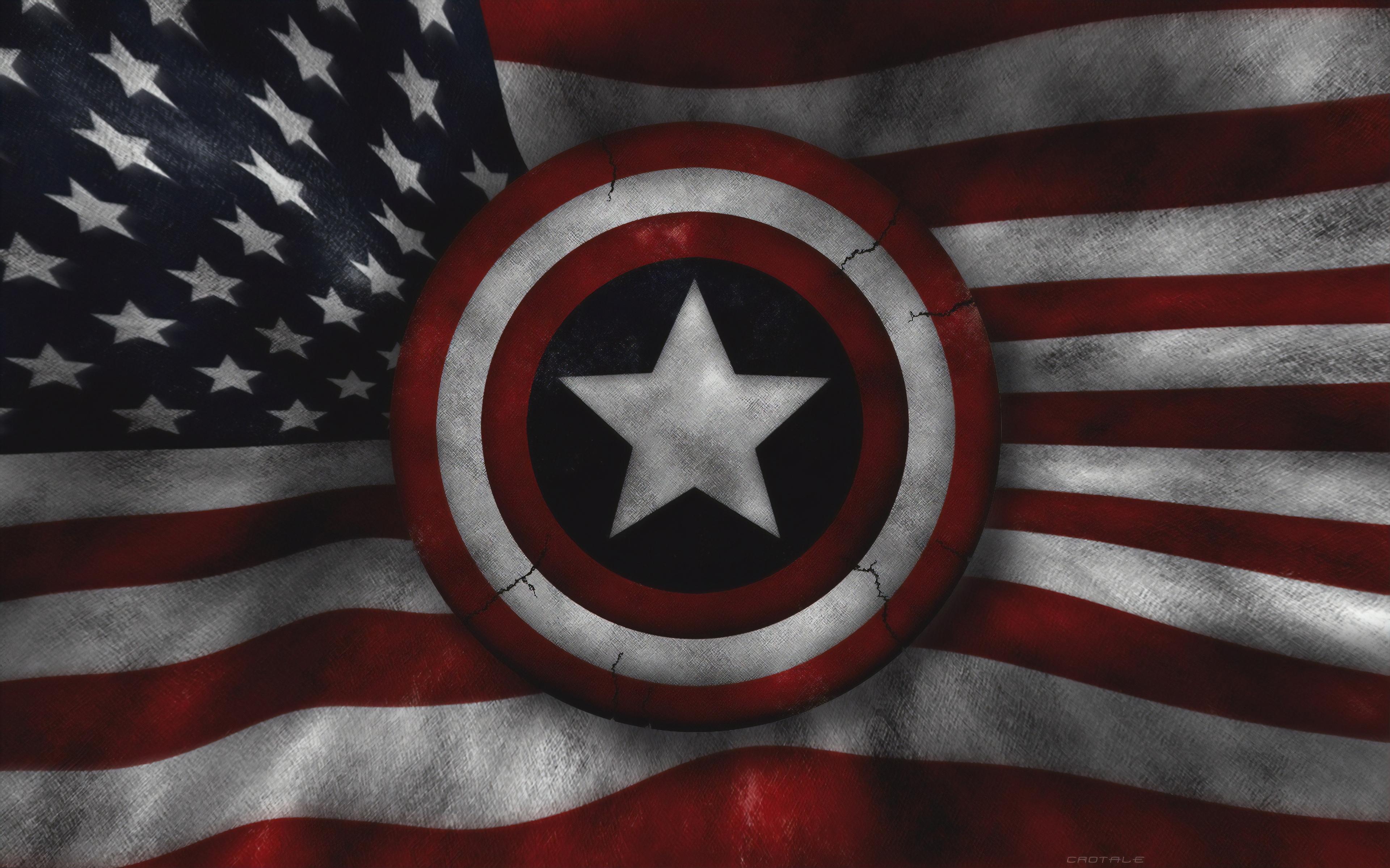 Captain America Us Flag 4k Wallpaper HD Superheroes