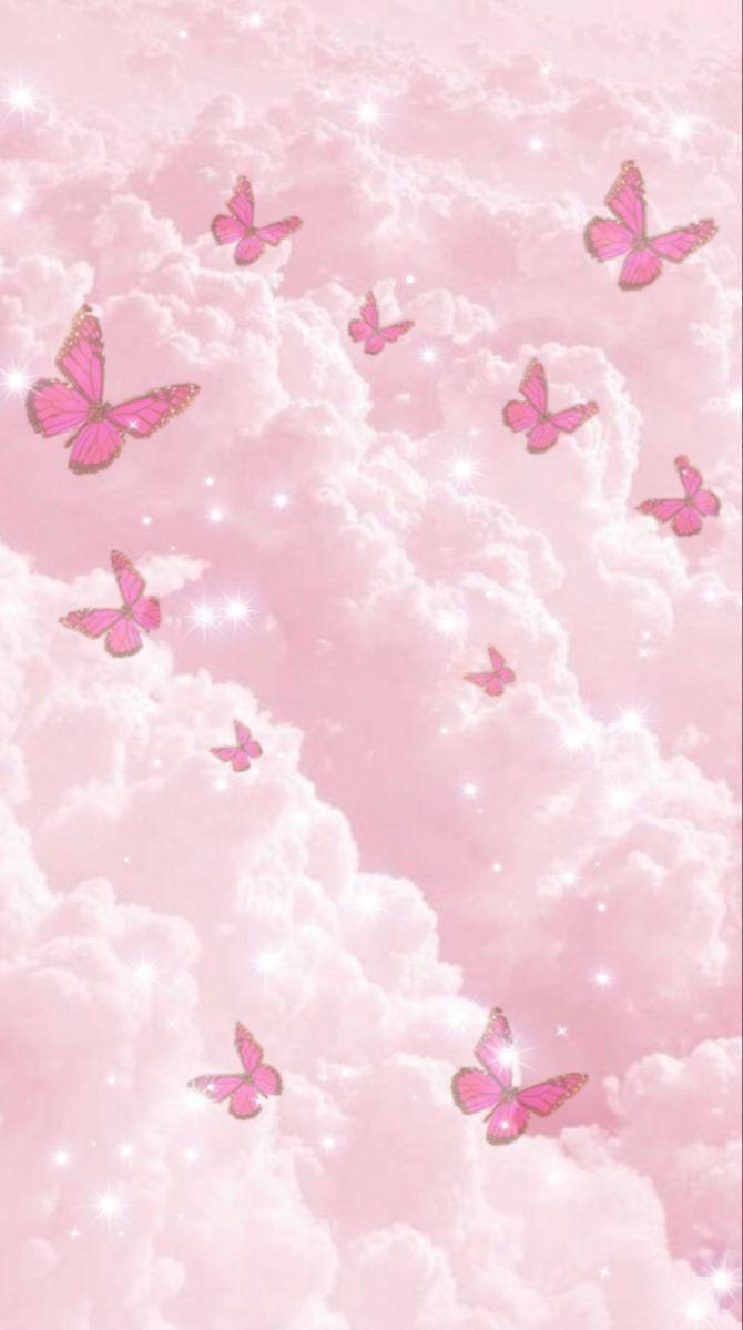 Cute Aesthetic Pink Butterfly Wallpaper