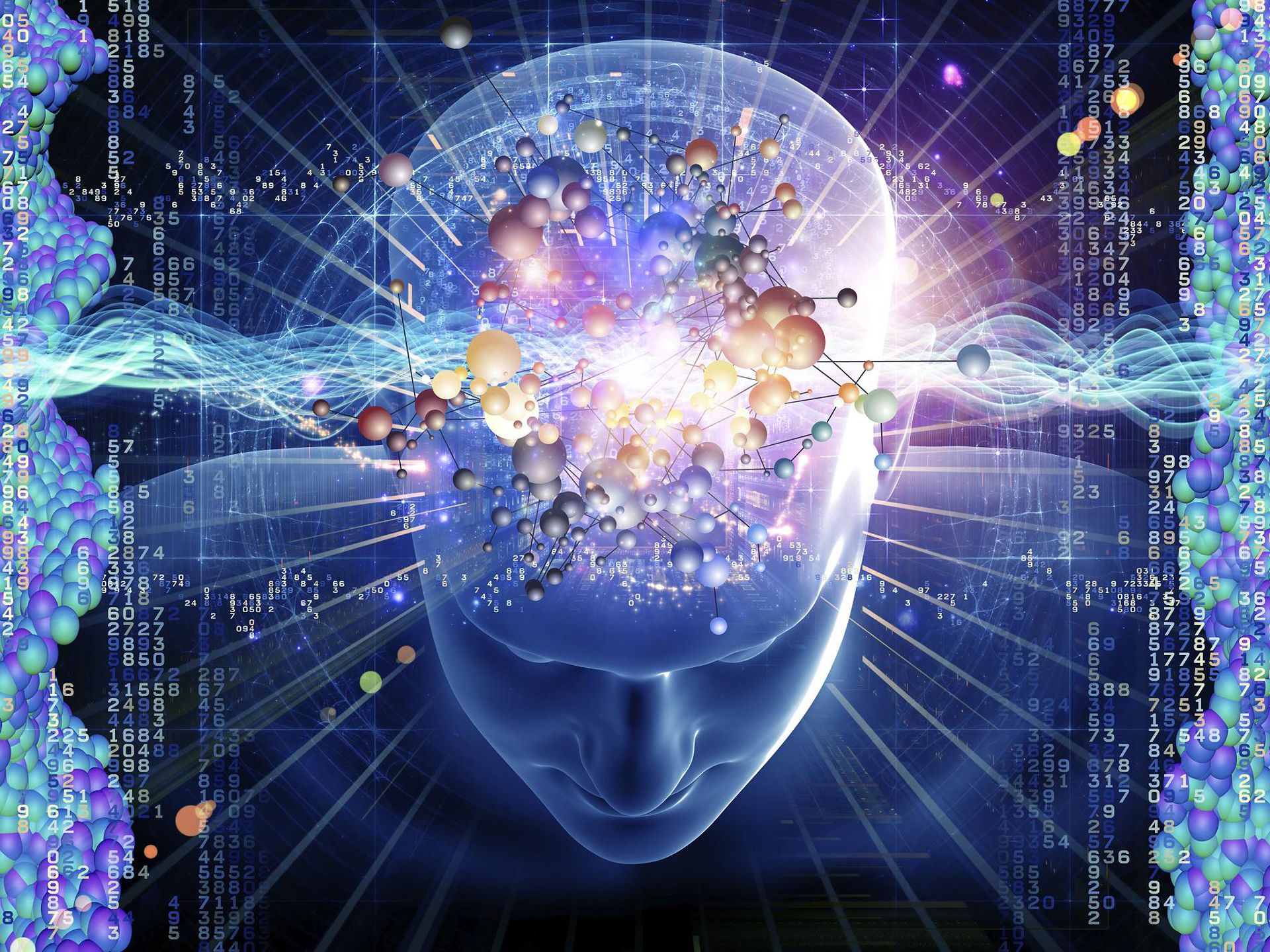 Mind Inspiration Numbers Brain Matrix science tech abstract wallpaper 1920x1440