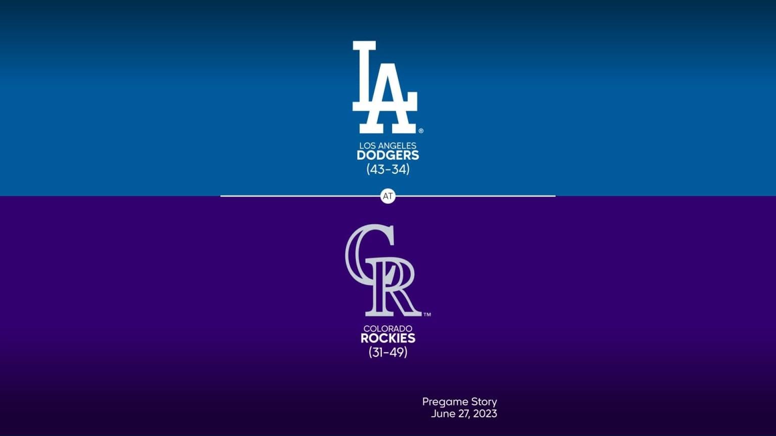 Dodgers At Rockies June Title Slate Mlb