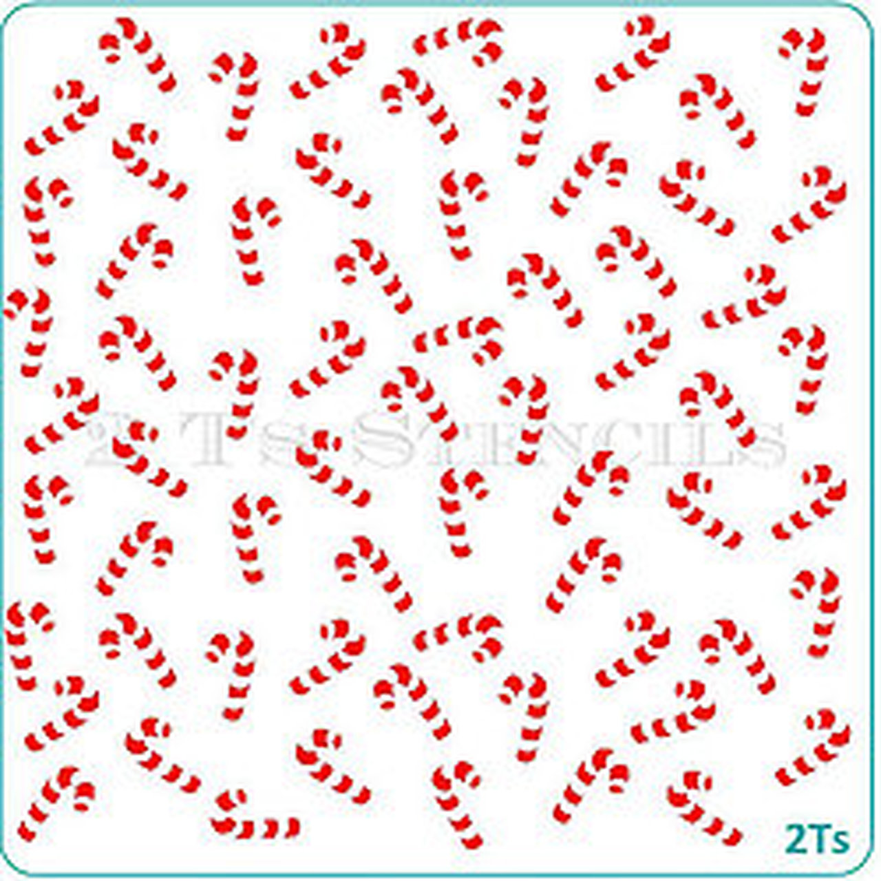 Candy Cane Stencil Sheer Celebrations