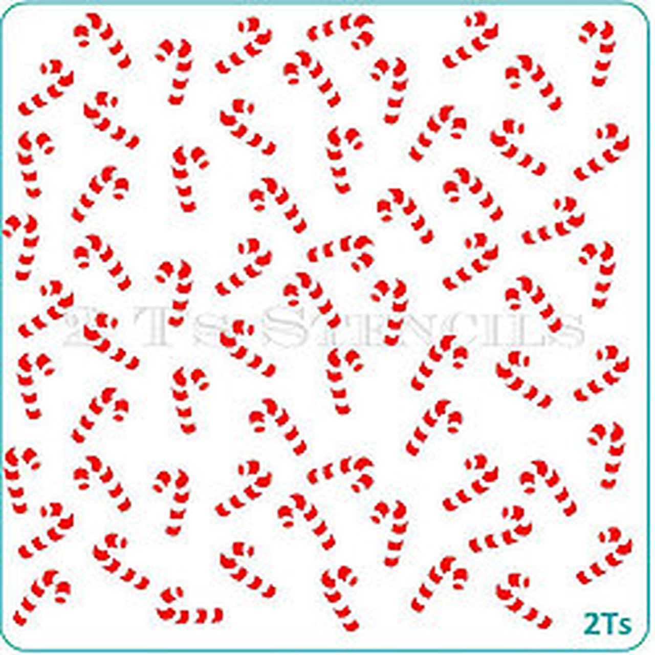 Candy Cane Stencil Sheer Celebrations