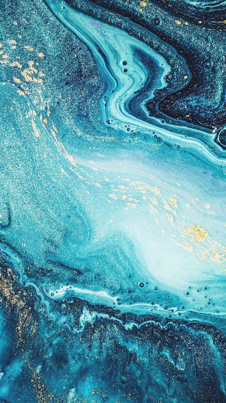 Sea Foam Green Blue And Gold Ocean Rapids iPhone Case By Nada18