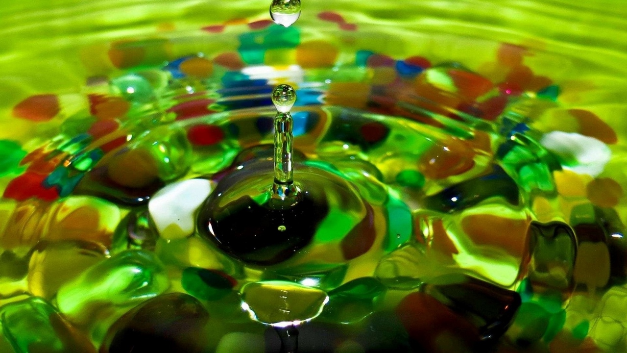 Wallpaper Water Drop Color Stones Glass HD Picture Image