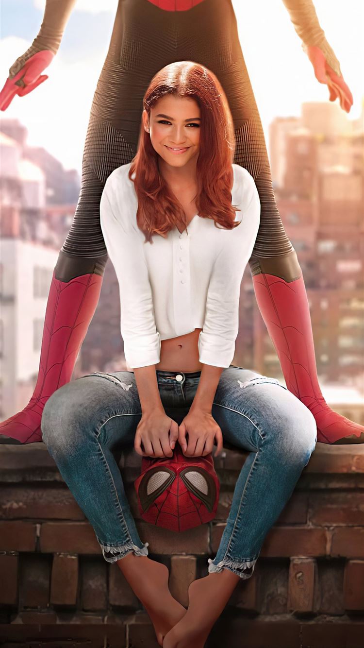 Spider Man Far From Home Zendaya Poster 5k iPhone Wallpaper
