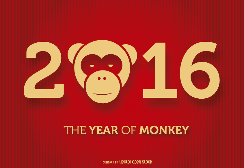 Year Of The Monkey Vector