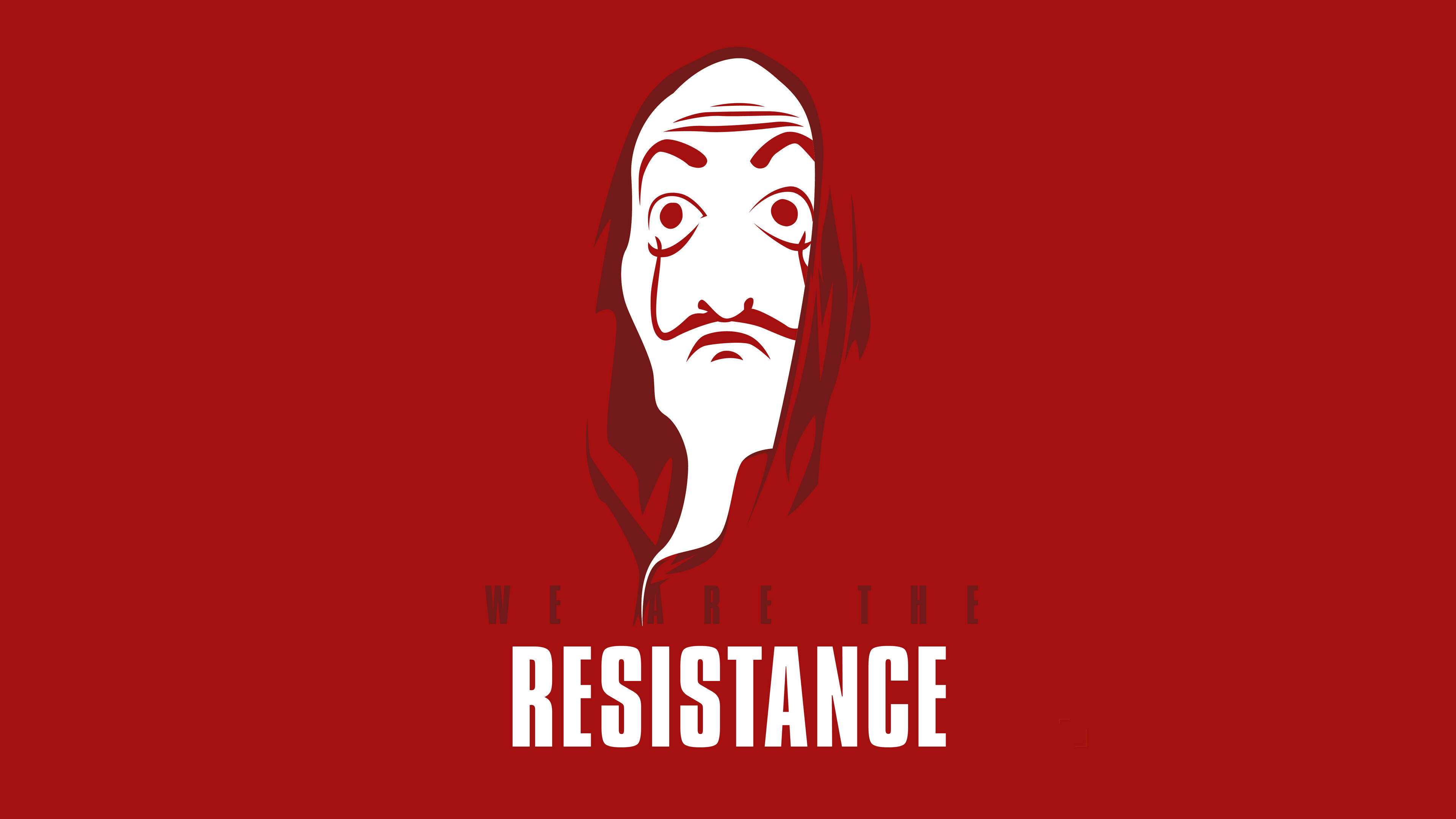 Money Heist Dali Mask Minimalist 8k Wallpaper