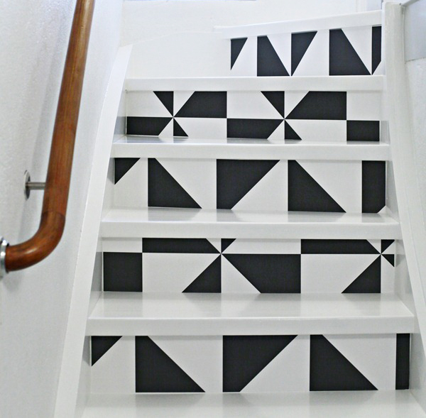 Wallpapered Stair Risers Jpg