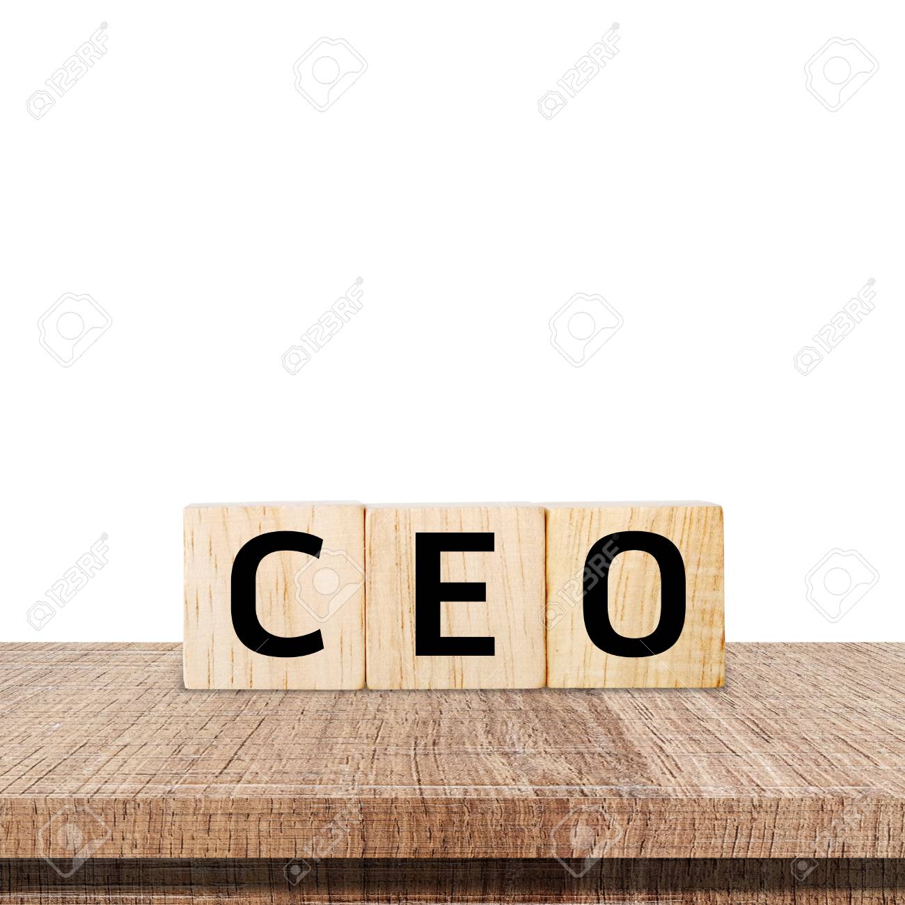 Ceo Word On Wooden Cube Isolated White Background Business