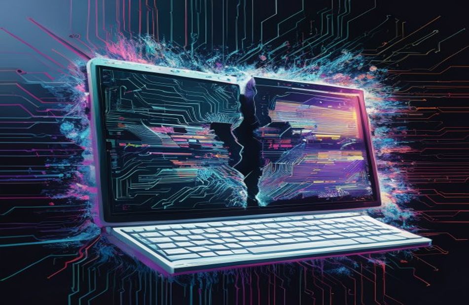 Broken Computer Screen Wallpaper