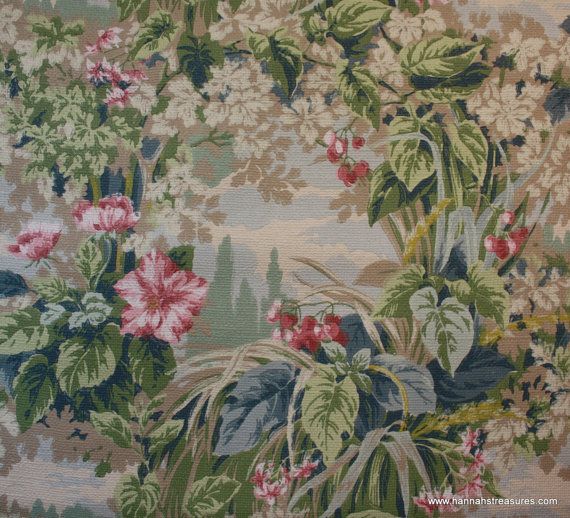 1940s Vintage Wallpaper Beautiful Scenic by HannahsTreasures 1400