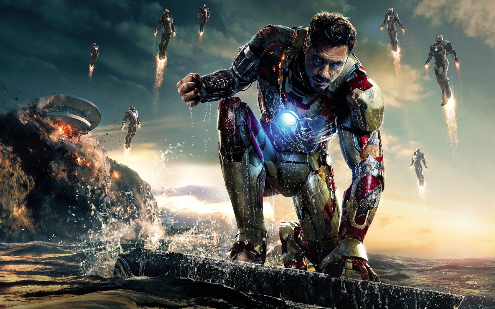 Robert Downey Jr As Iron Man Wide Wallpaper